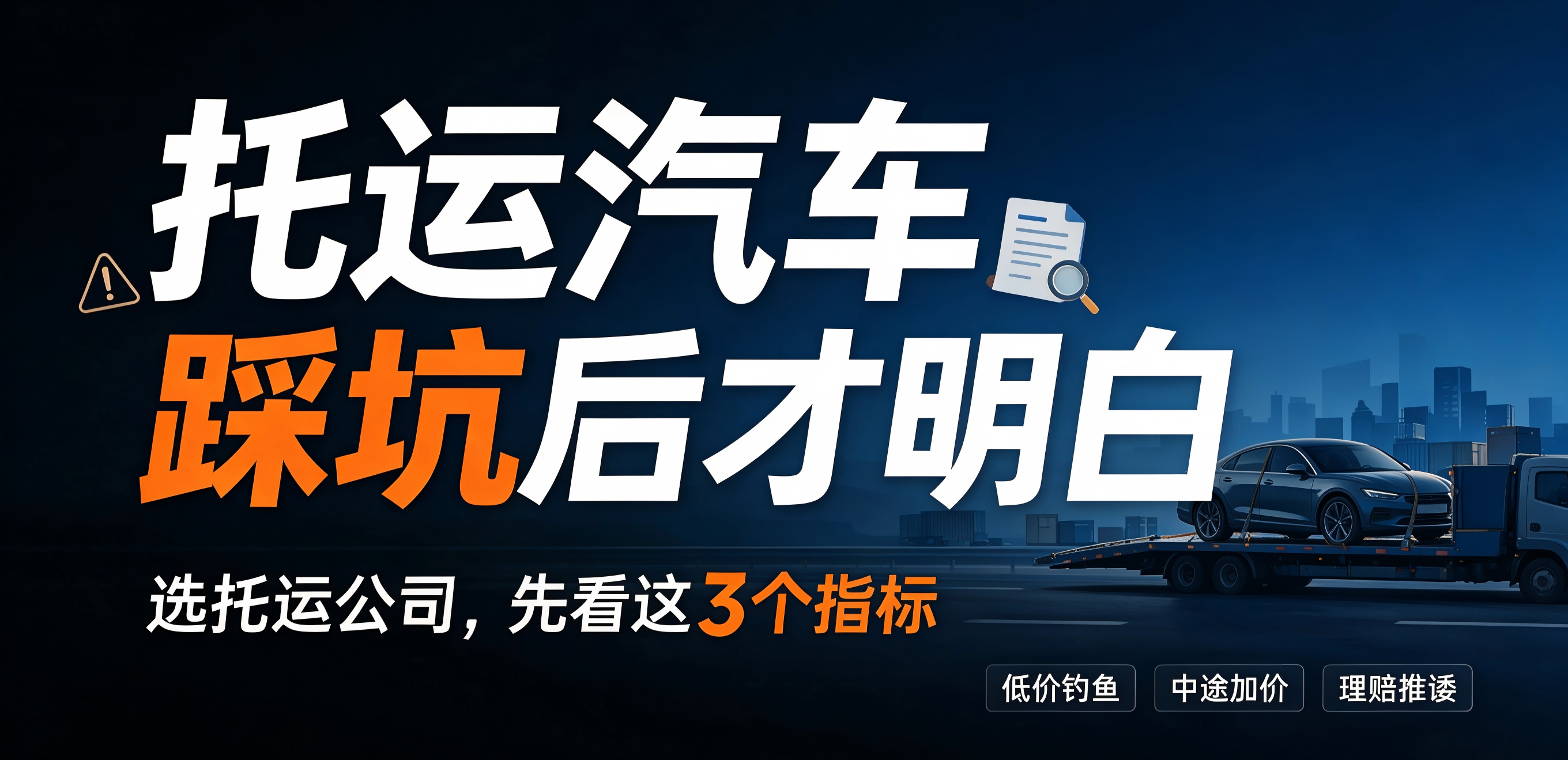 托运汽车踩坑后才明白：选托运公司，先看这3个指标