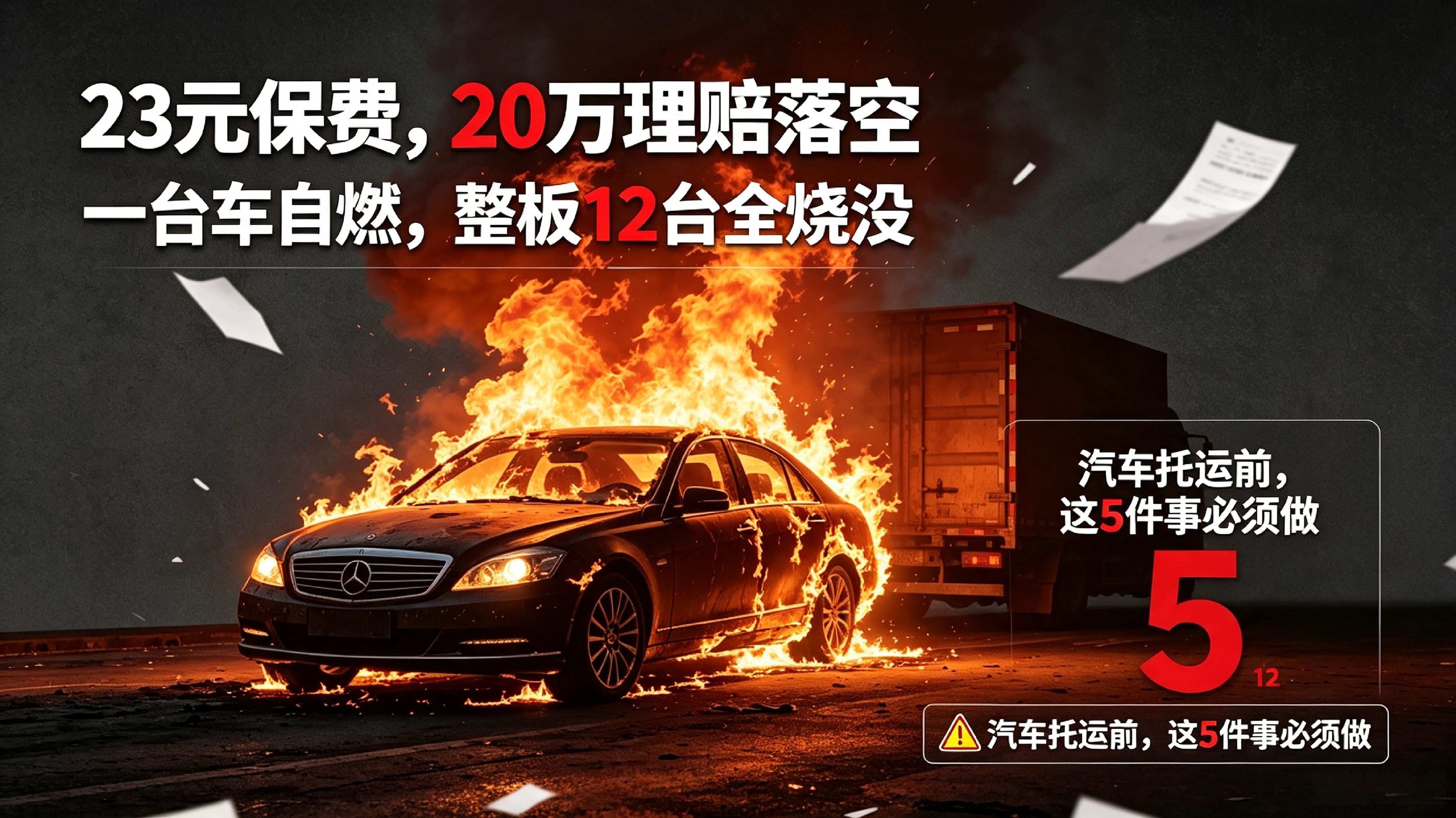 汽车托运整板12台车自燃烧毁、保费白交：瓜子物流拒赔案全复盘