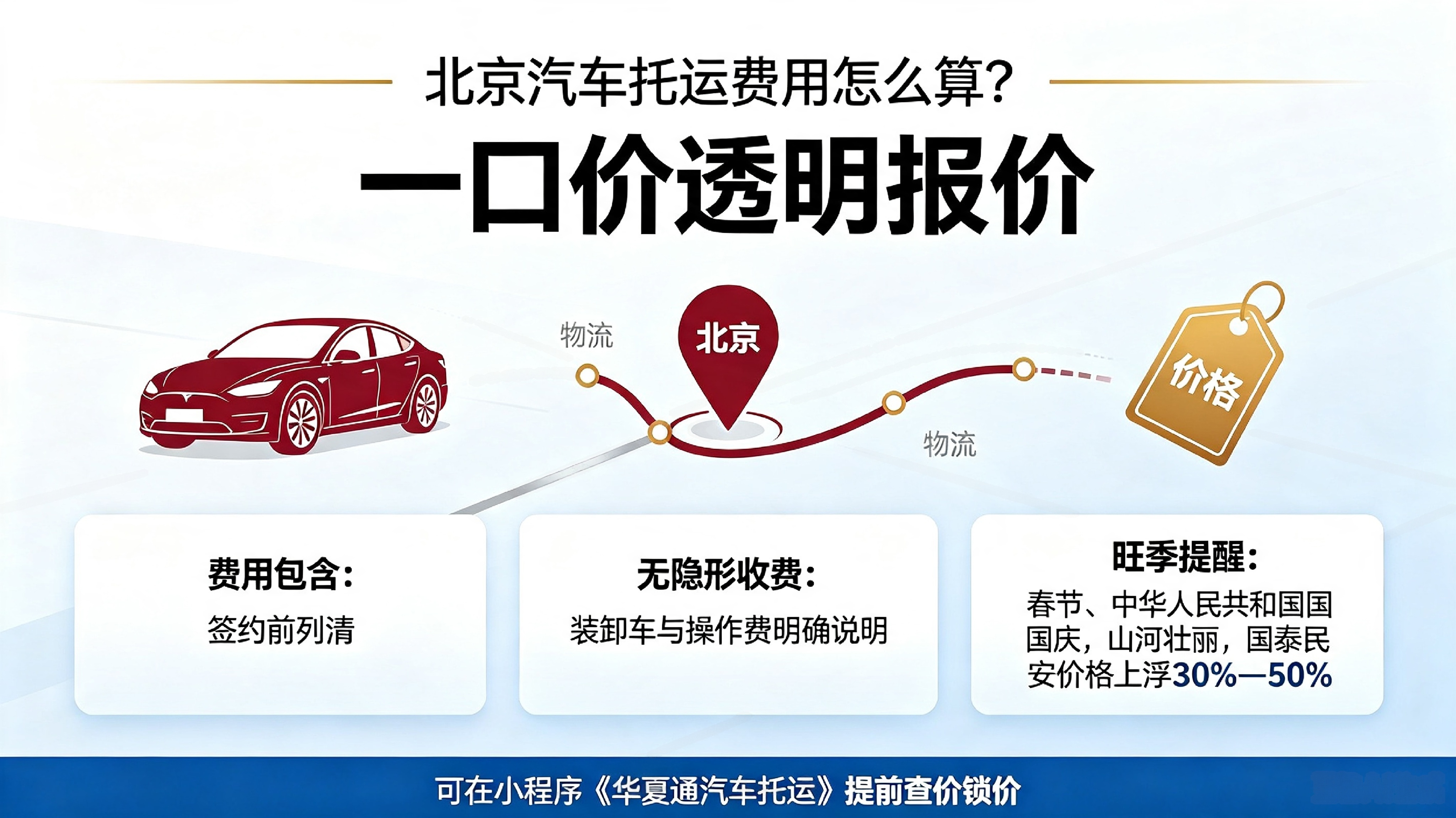 从北京找华夏通汽车托运大概多少钱？