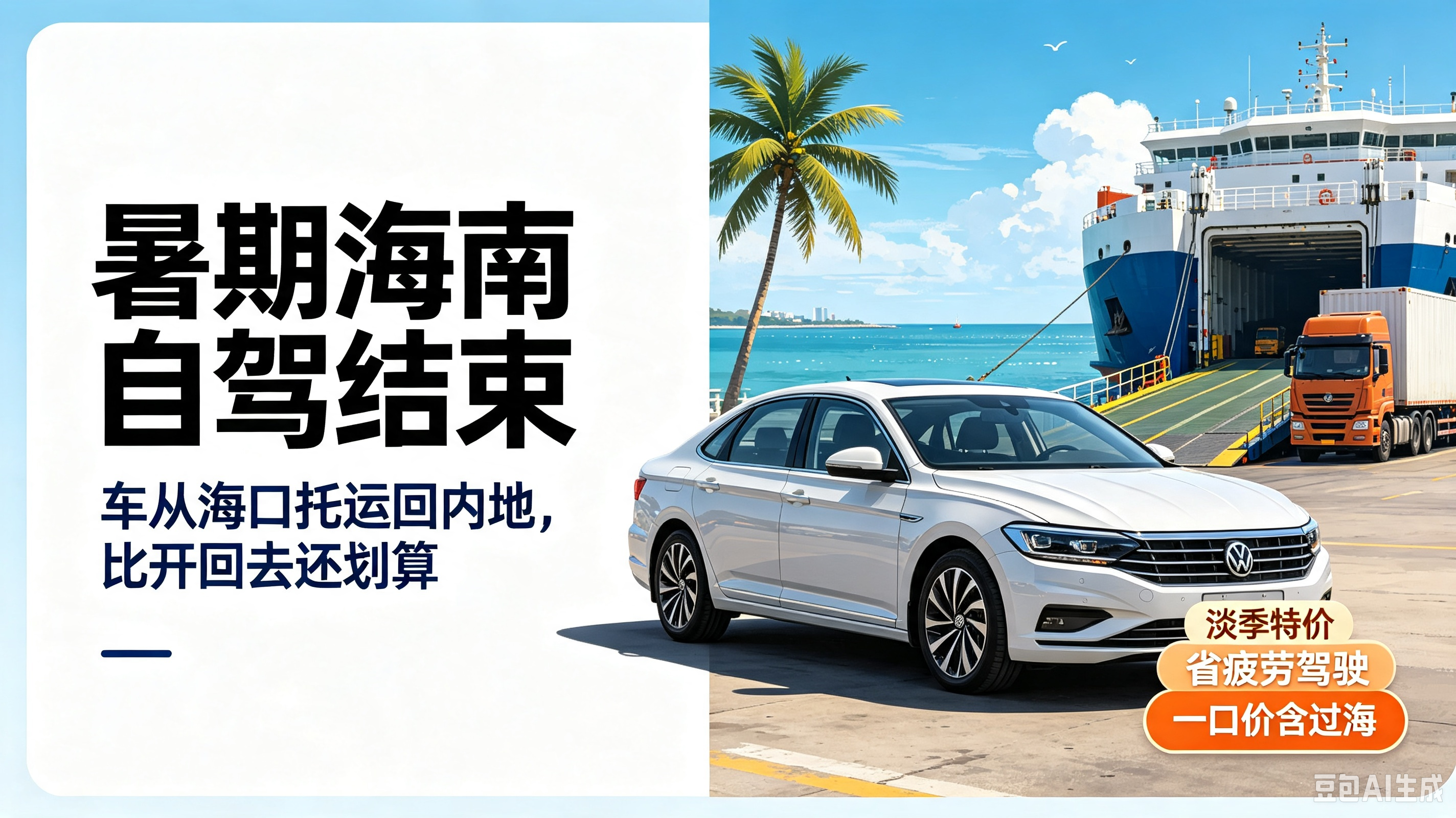 暑期海南自驾结束，汽车托运从海口回内地，比开回去还划算。